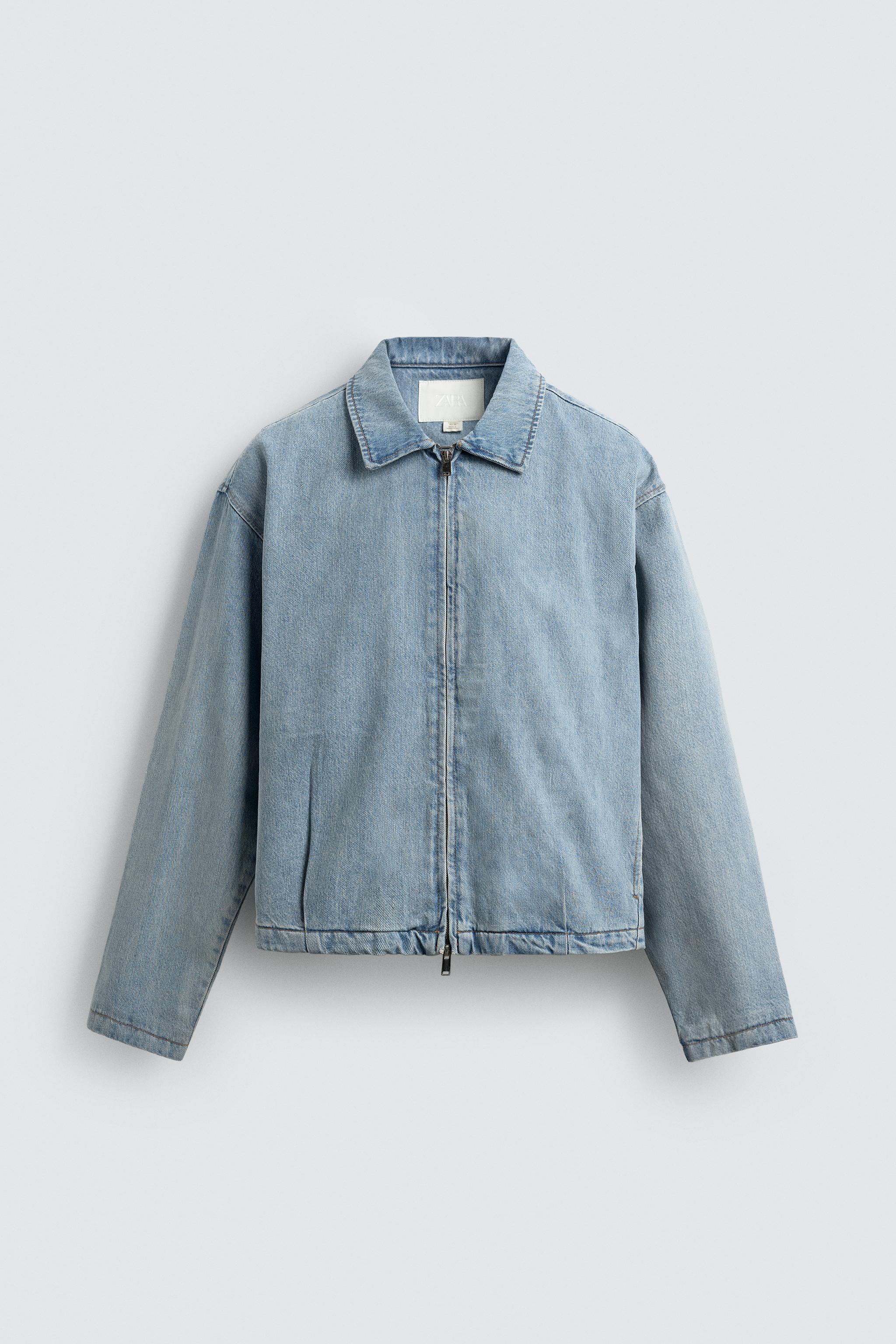 VESTE EN JEAN À FERMETURE ÉCLAIR